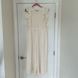 J. Crew Open Back Wide Leg Crop Jumpsuit (with pockets)